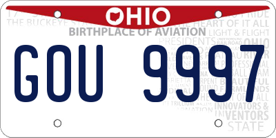 OH license plate GOU9997