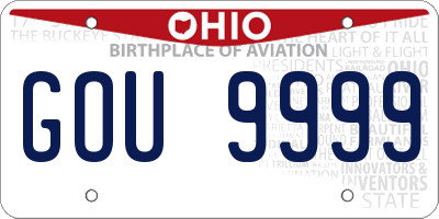 OH license plate GOU9999