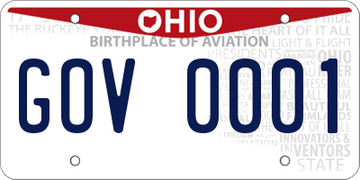 OH license plate GOV0001