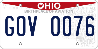 OH license plate GOV0076