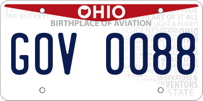 OH license plate GOV0088