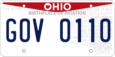OH license plate GOV0110