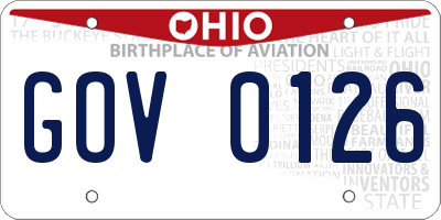 OH license plate GOV0126