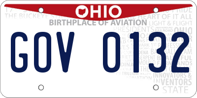 OH license plate GOV0132