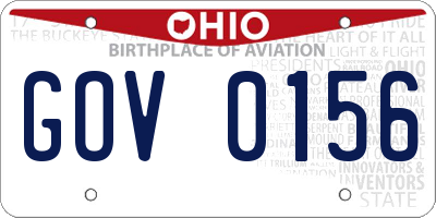 OH license plate GOV0156