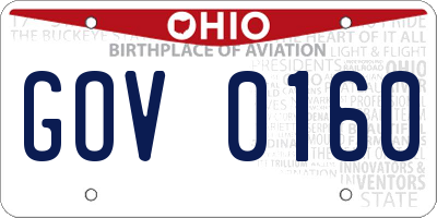 OH license plate GOV0160