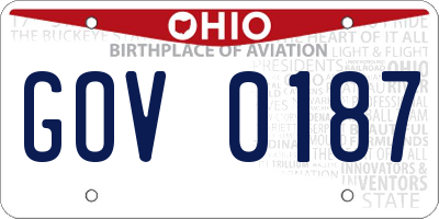 OH license plate GOV0187