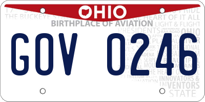 OH license plate GOV0246