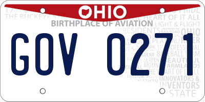 OH license plate GOV0271