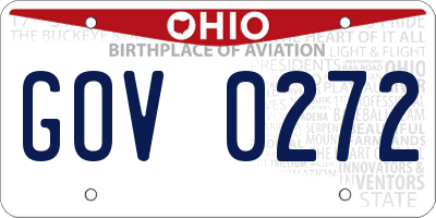 OH license plate GOV0272
