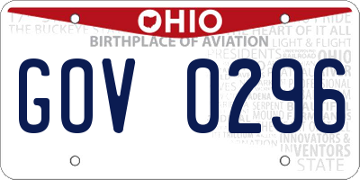 OH license plate GOV0296