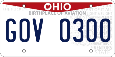 OH license plate GOV0300