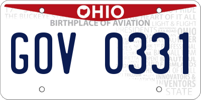 OH license plate GOV0331