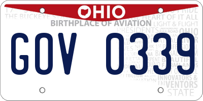 OH license plate GOV0339