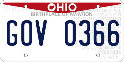 OH license plate GOV0366