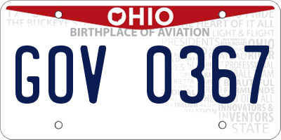 OH license plate GOV0367