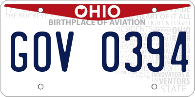 OH license plate GOV0394
