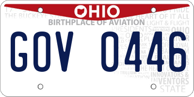 OH license plate GOV0446