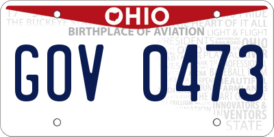 OH license plate GOV0473