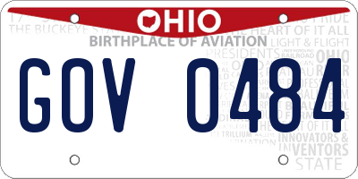 OH license plate GOV0484