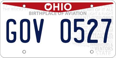 OH license plate GOV0527