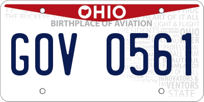 OH license plate GOV0561