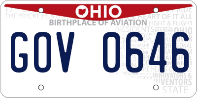 OH license plate GOV0646