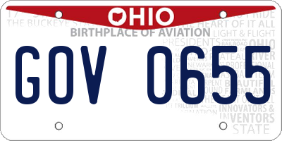 OH license plate GOV0655