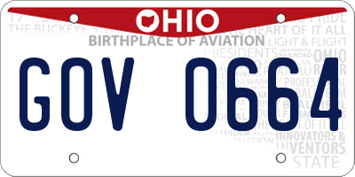 OH license plate GOV0664