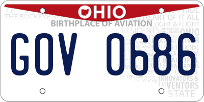 OH license plate GOV0686