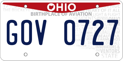 OH license plate GOV0727