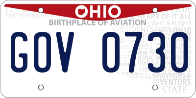 OH license plate GOV0730