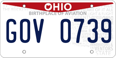OH license plate GOV0739