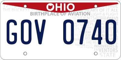 OH license plate GOV0740