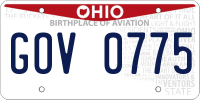 OH license plate GOV0775