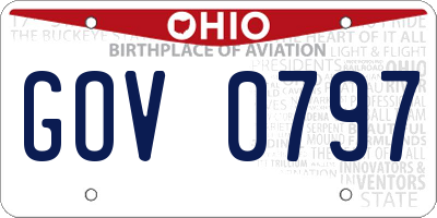 OH license plate GOV0797