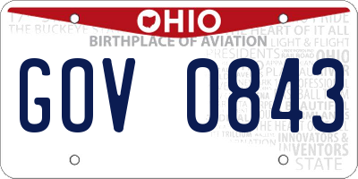 OH license plate GOV0843