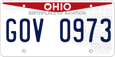OH license plate GOV0973