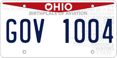 OH license plate GOV1004