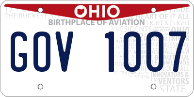 OH license plate GOV1007