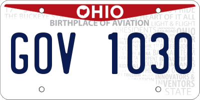 OH license plate GOV1030
