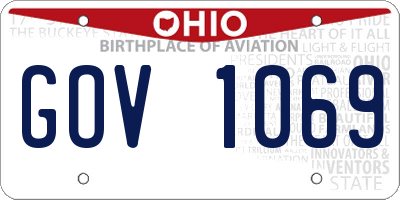 OH license plate GOV1069