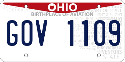 OH license plate GOV1109