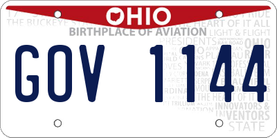 OH license plate GOV1144