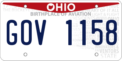 OH license plate GOV1158