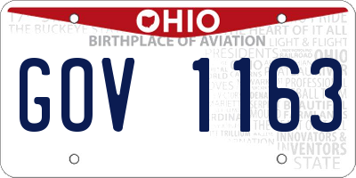 OH license plate GOV1163