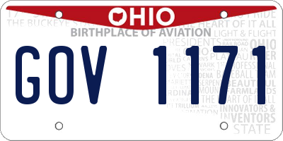 OH license plate GOV1171