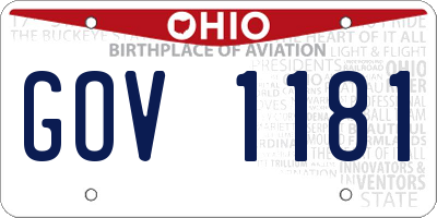 OH license plate GOV1181