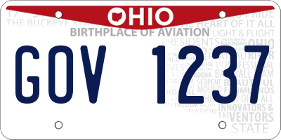 OH license plate GOV1237