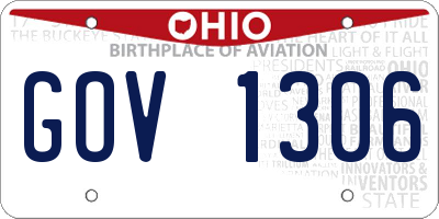 OH license plate GOV1306